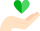 Dibujo de mano con corazón verde